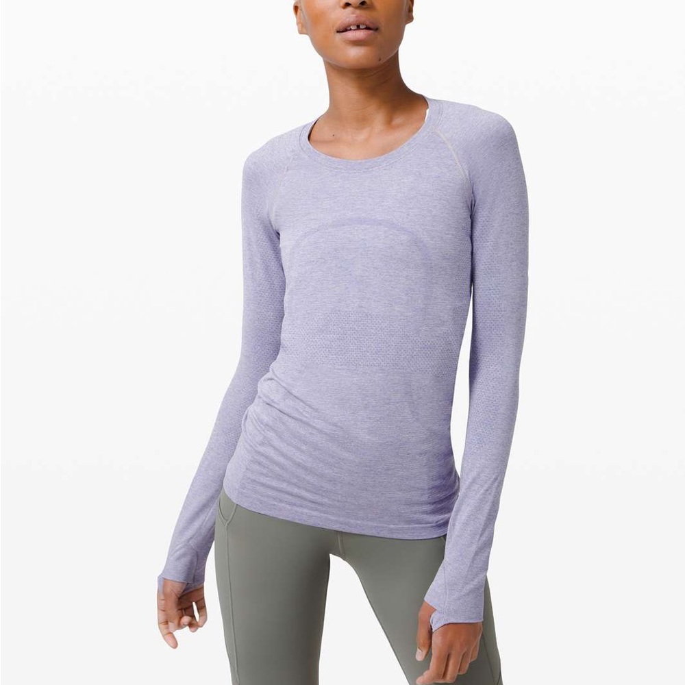 Lululemon Long Sleeve Swiftly Tech Peri Purple/Iced Iris Size 4
